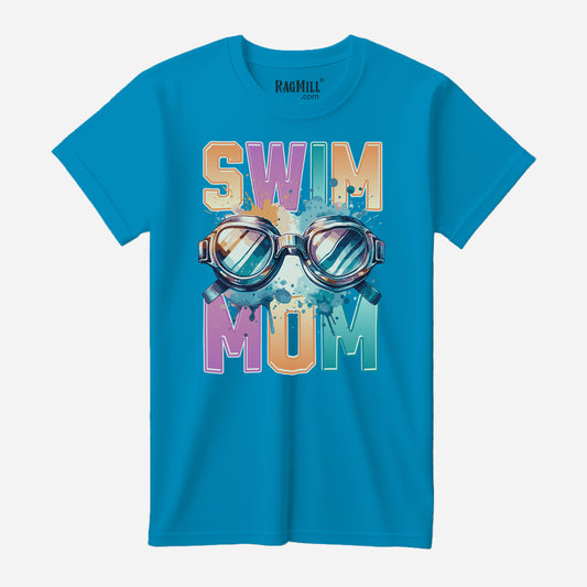 Swim Mom Aqua Bella+Canvas T-Shirt