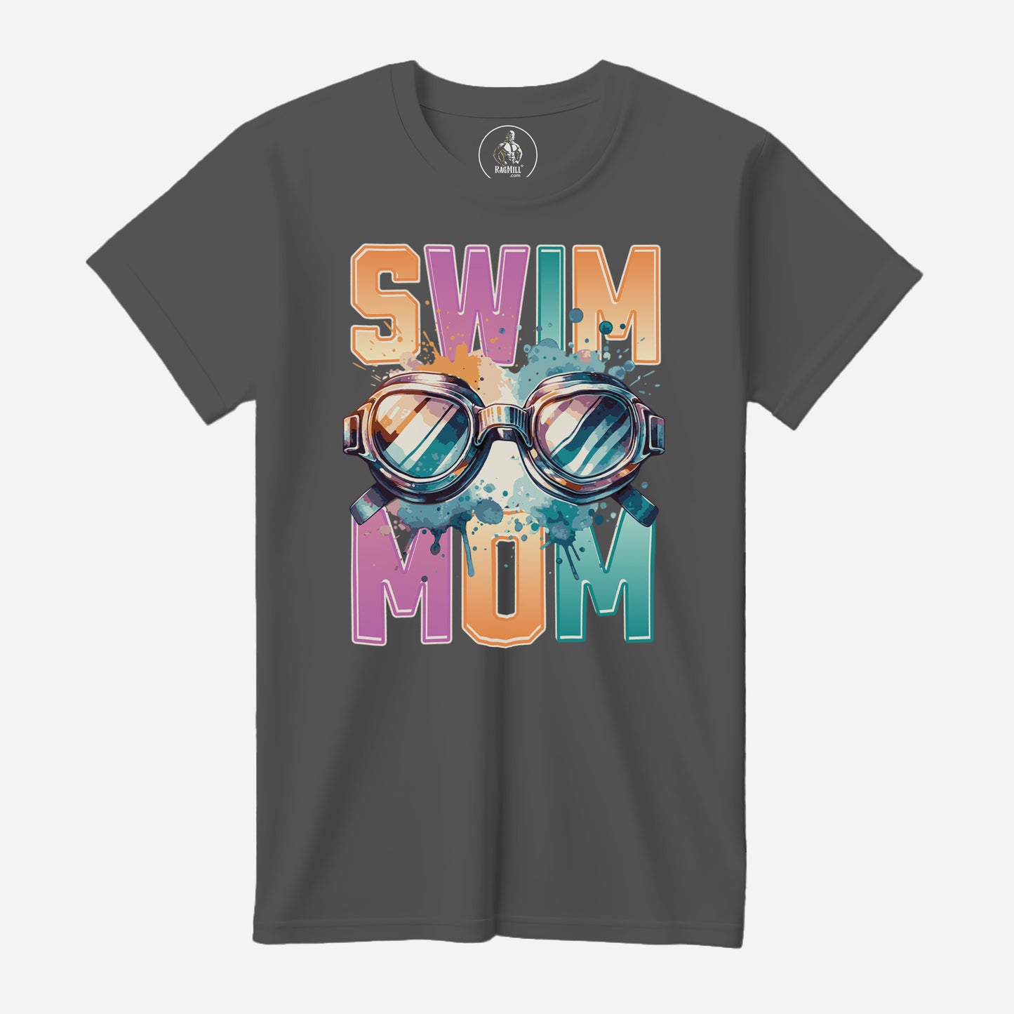 Swim Mom Asphalt Bella+Canvas T-Shirt