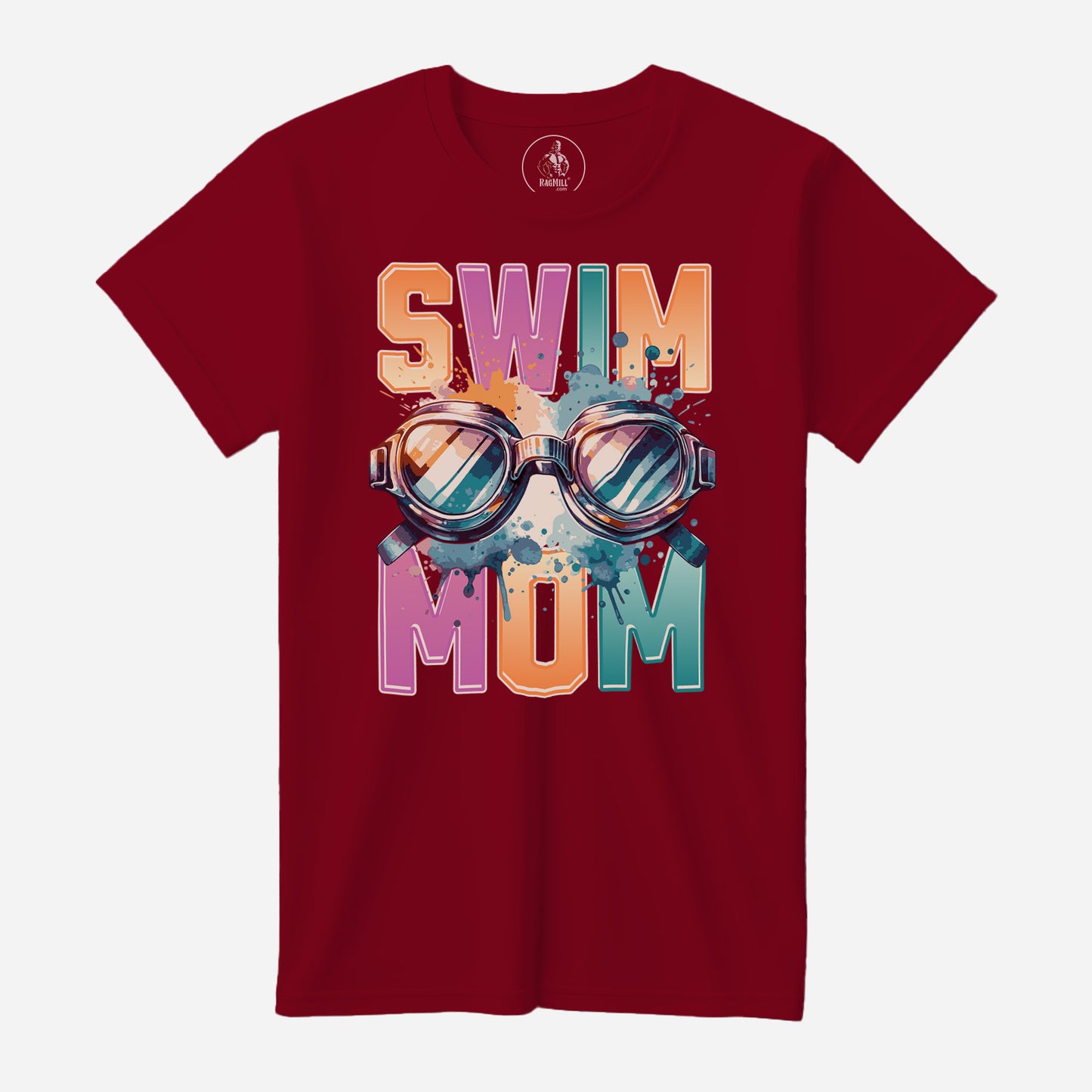 Swim Mom Canvas Red Bella+Canvas T-Shirt