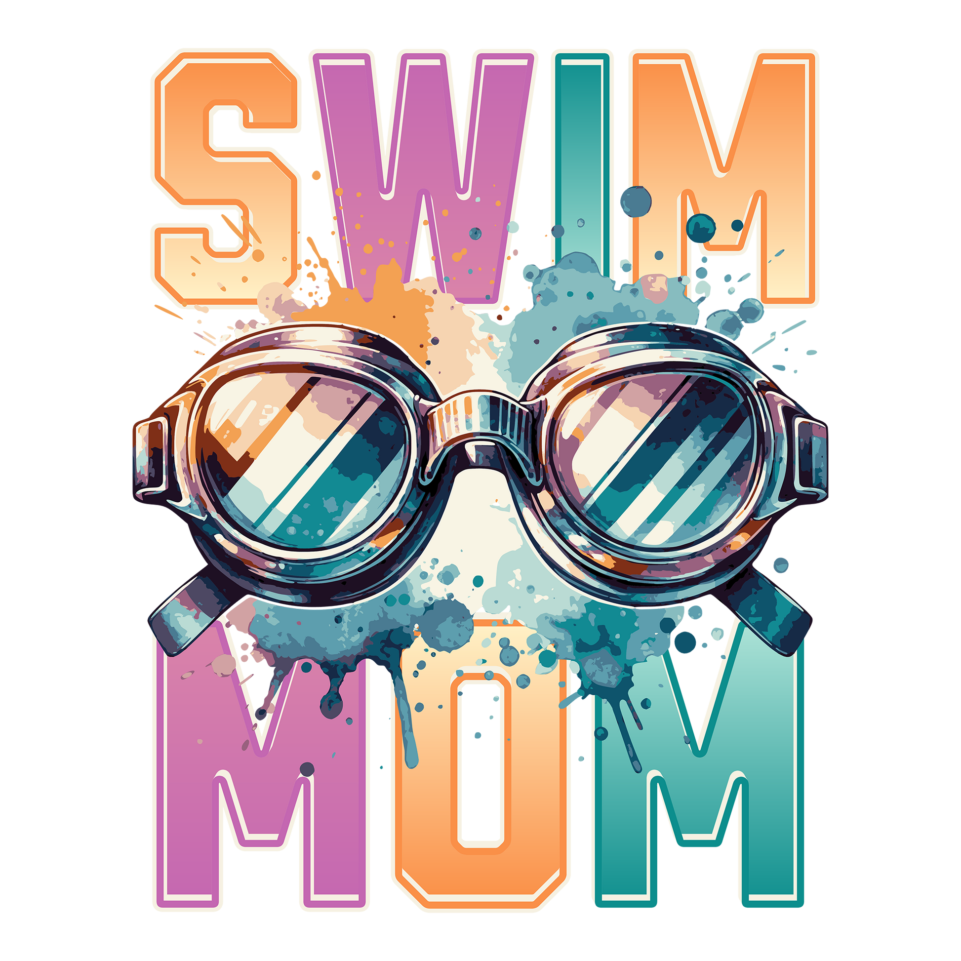 Swim Mom DTF Design