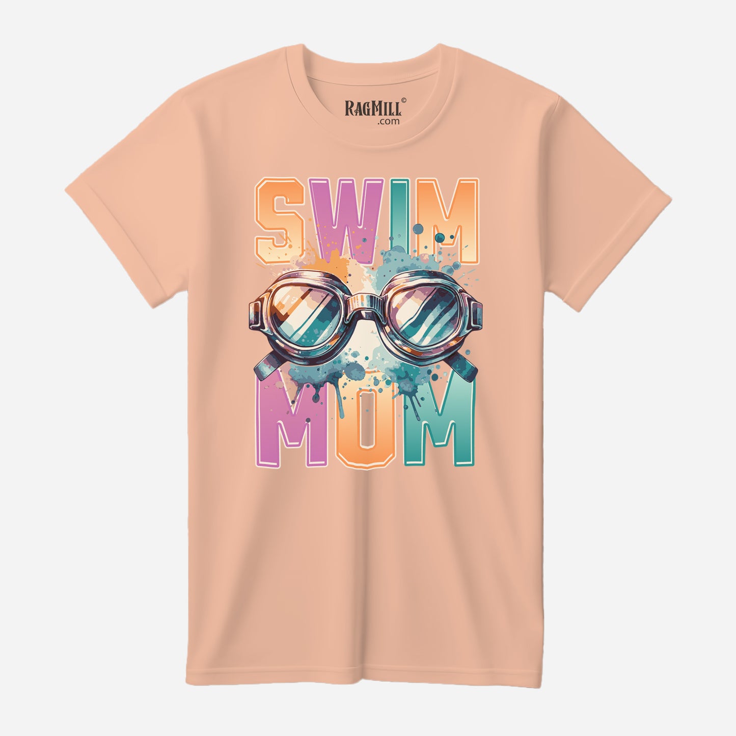 Swim Mom Peach Bella+Canvas T-Shirt