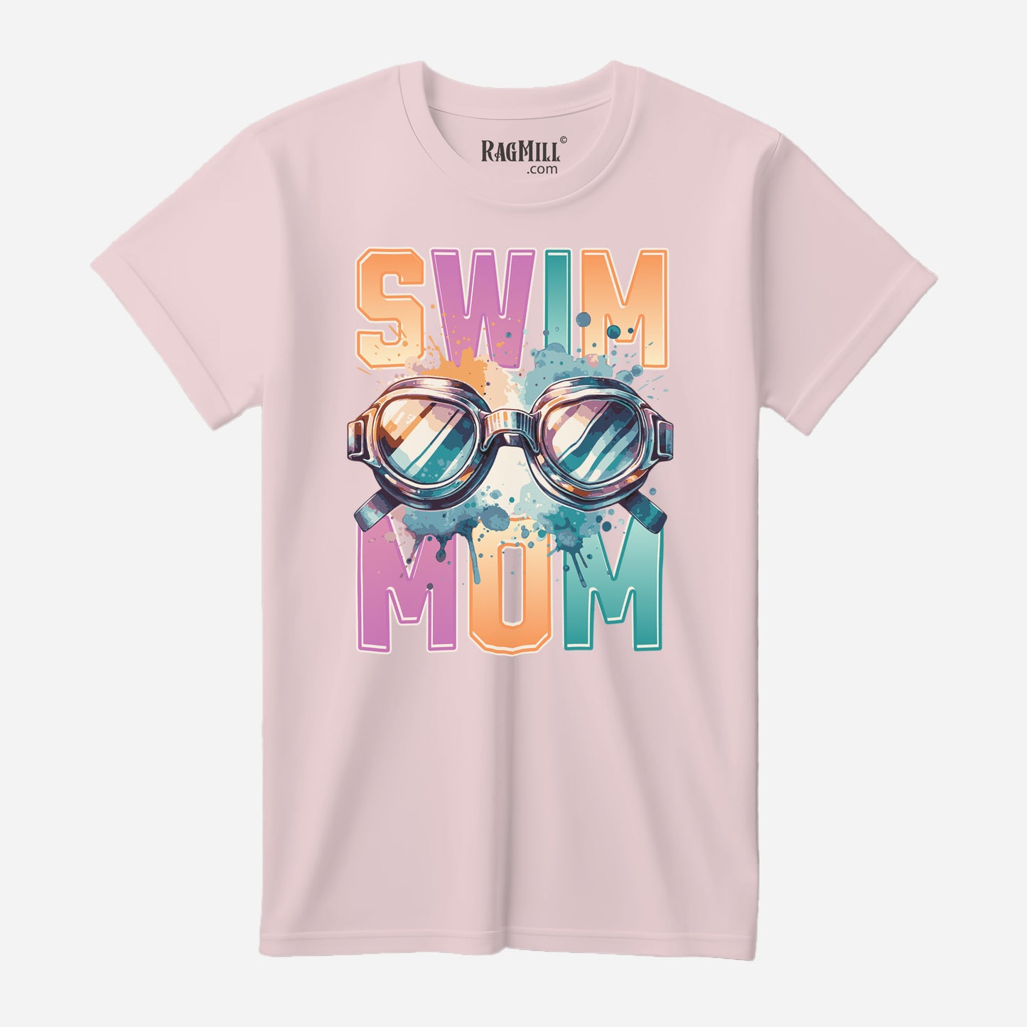 Swim Mom Soft Pink Bella+Canvas T-Shirt