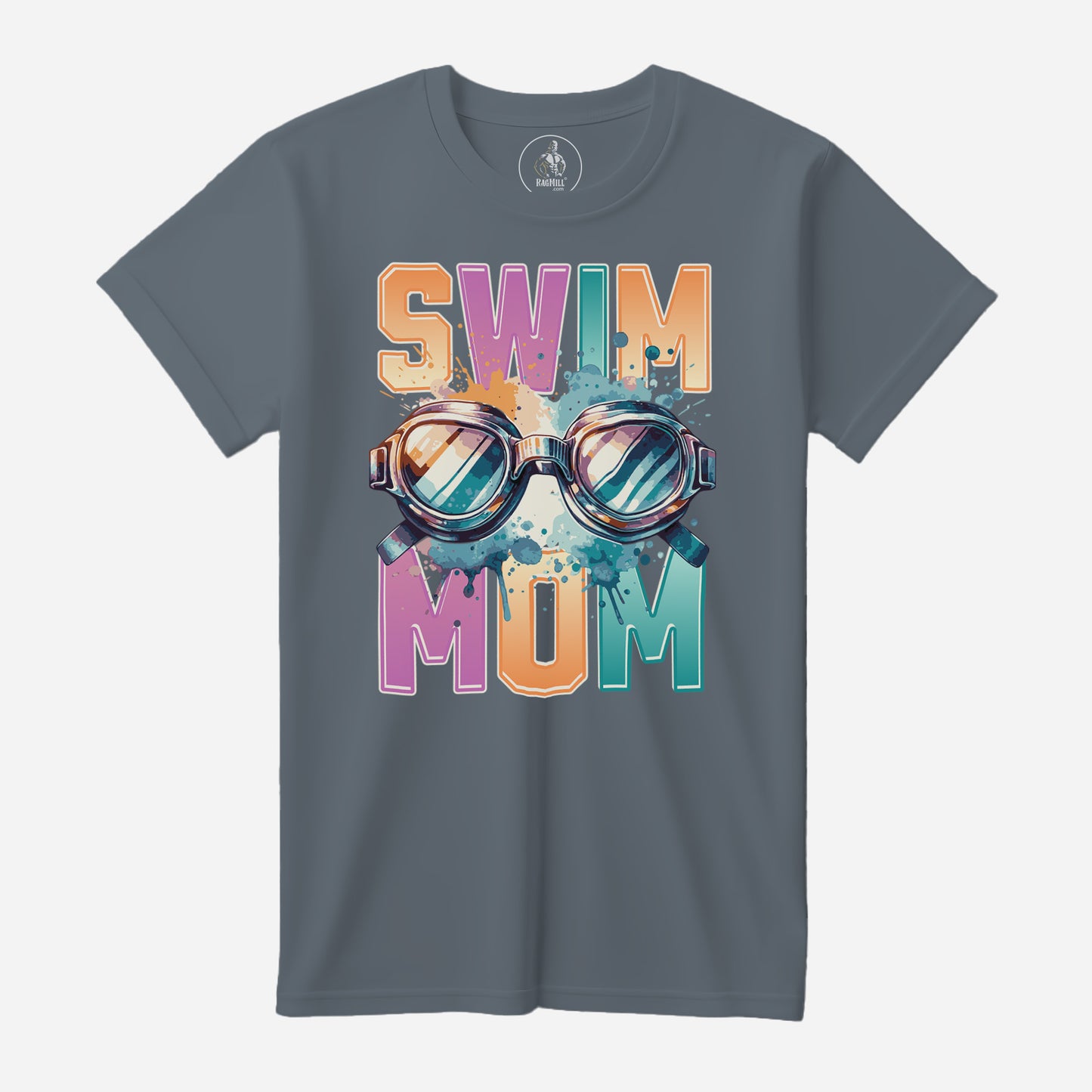 Swim Mom Steel Blue Bella+Canvas T-Shirt