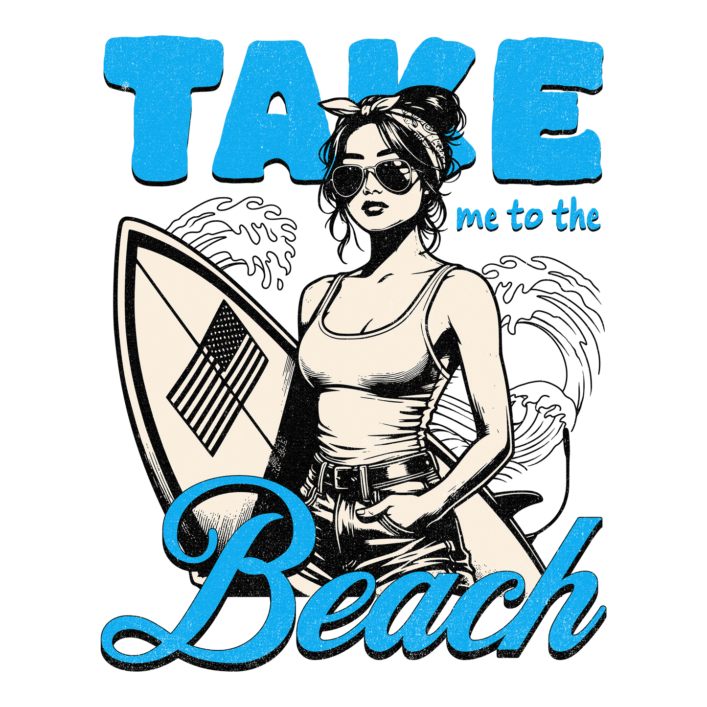 Take Me to the Beach DTF Design