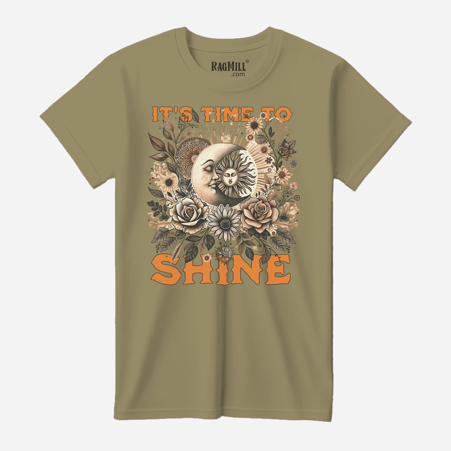 Time to Shine Light Olive Next Level T-Shirt