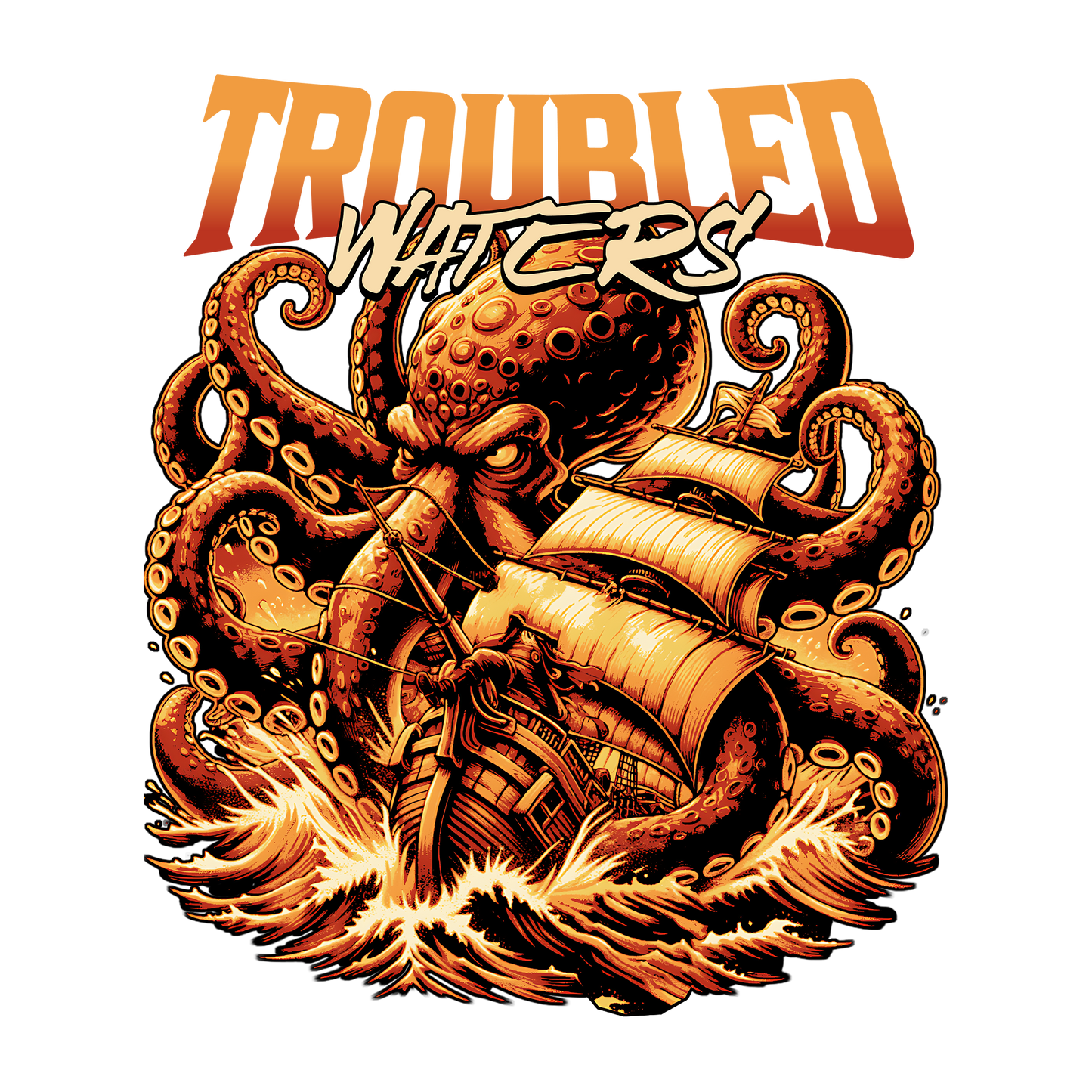 Troubled Waters DTF Design