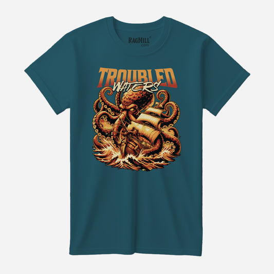 Troubled Waters Deep Teal Bella Canvas T-Shirt