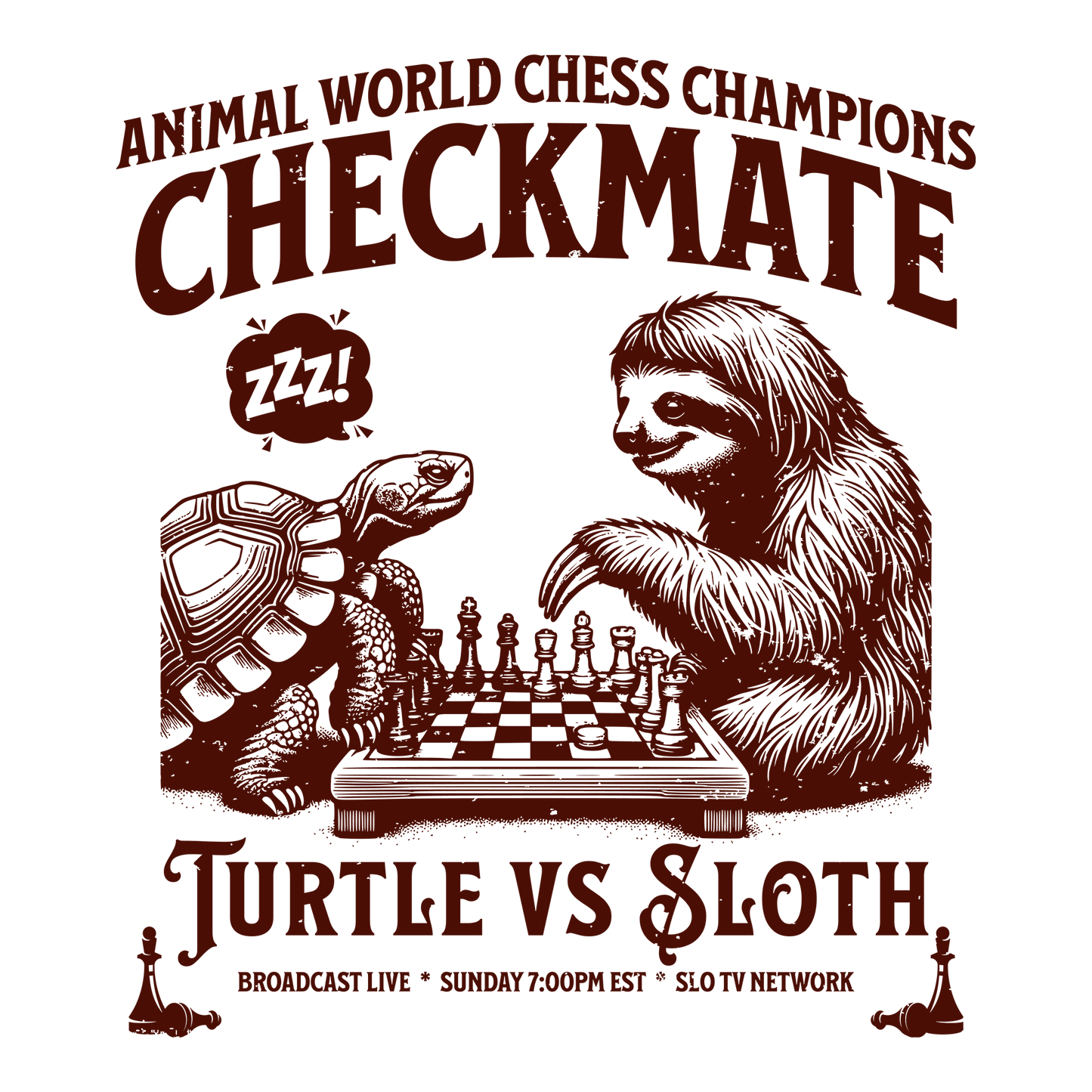 Turtle vs. Sloth DTF Design