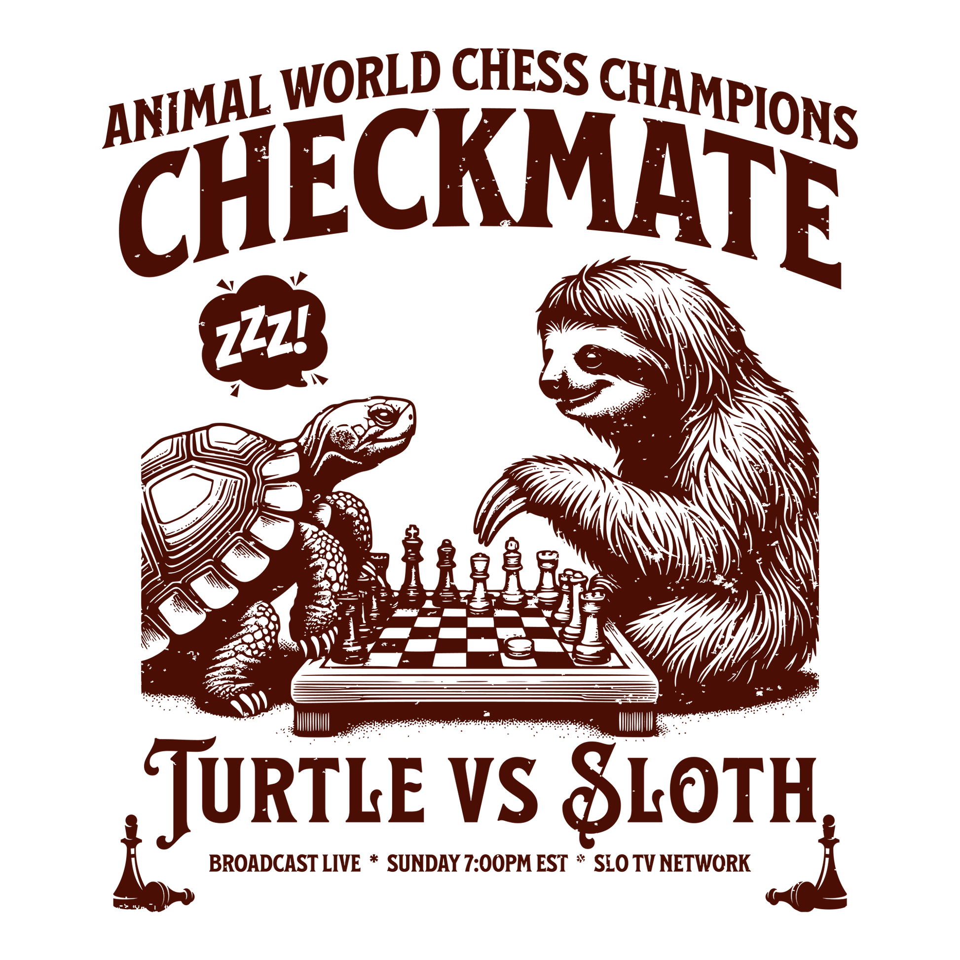 Turtle vs. Sloth DTF Design