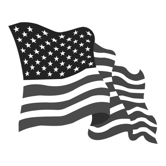 USA Waving Black Flag DTF Transfer