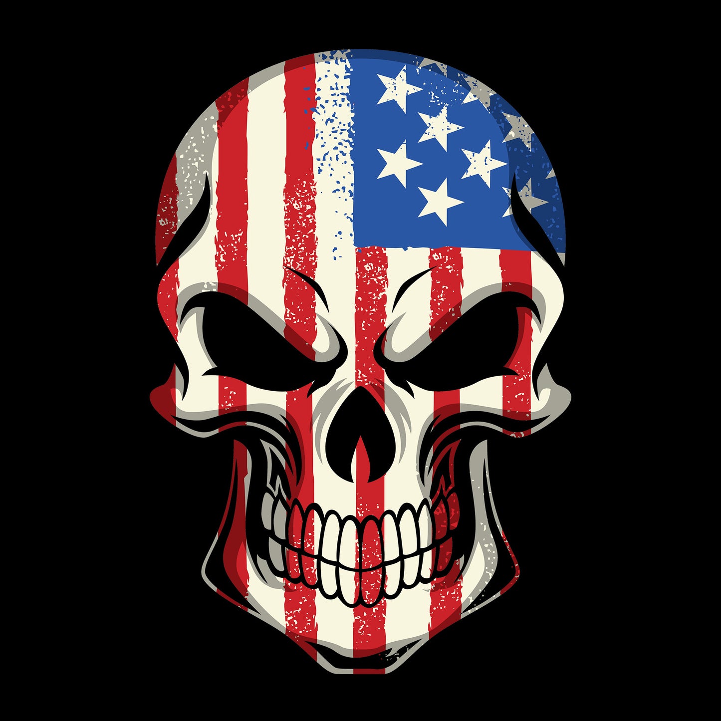 USA Flag Skull DTF Transfer