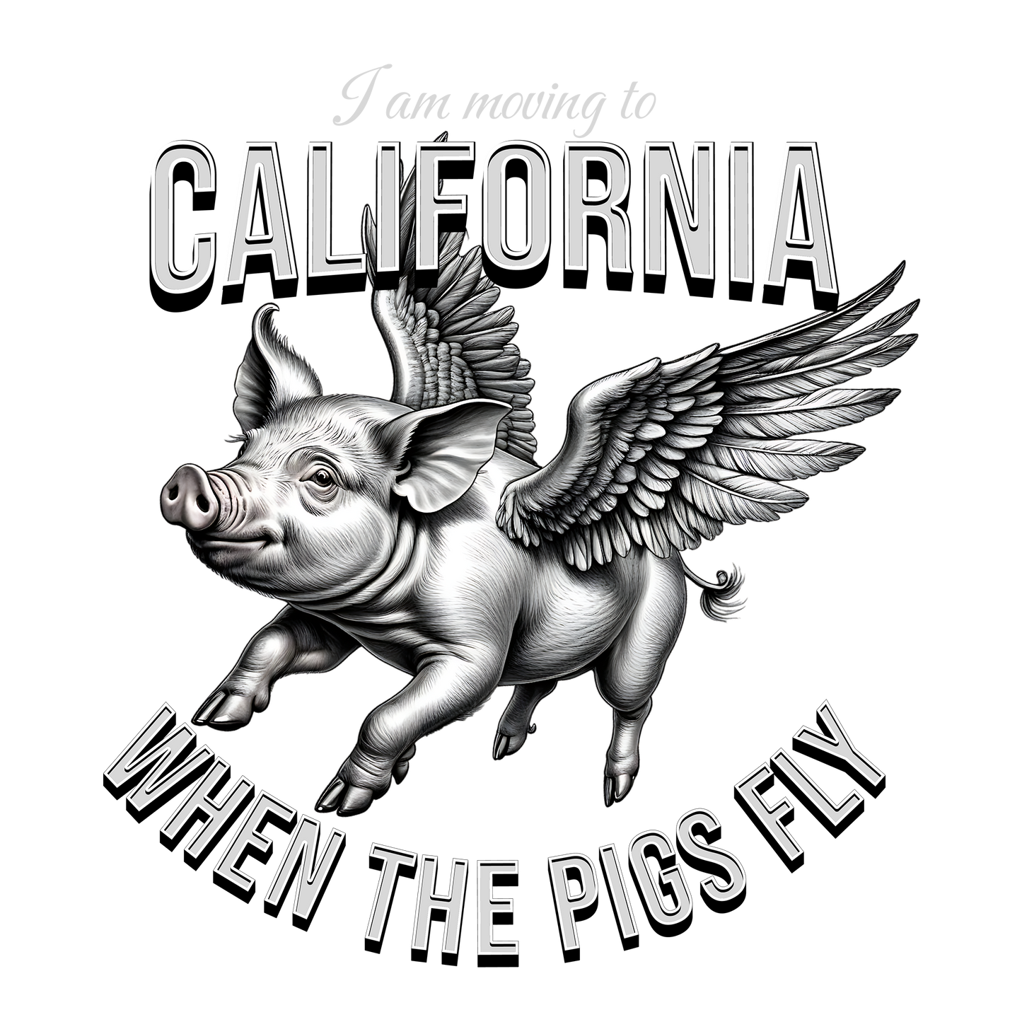 When Pigs Can Fly DTF Design