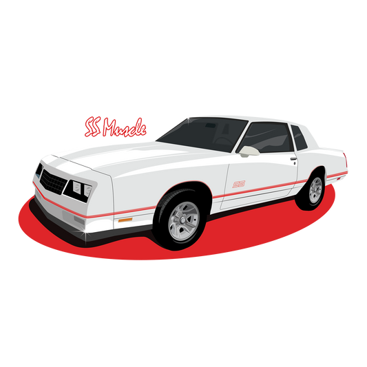 87 White Monte Carlo SS DTF Design