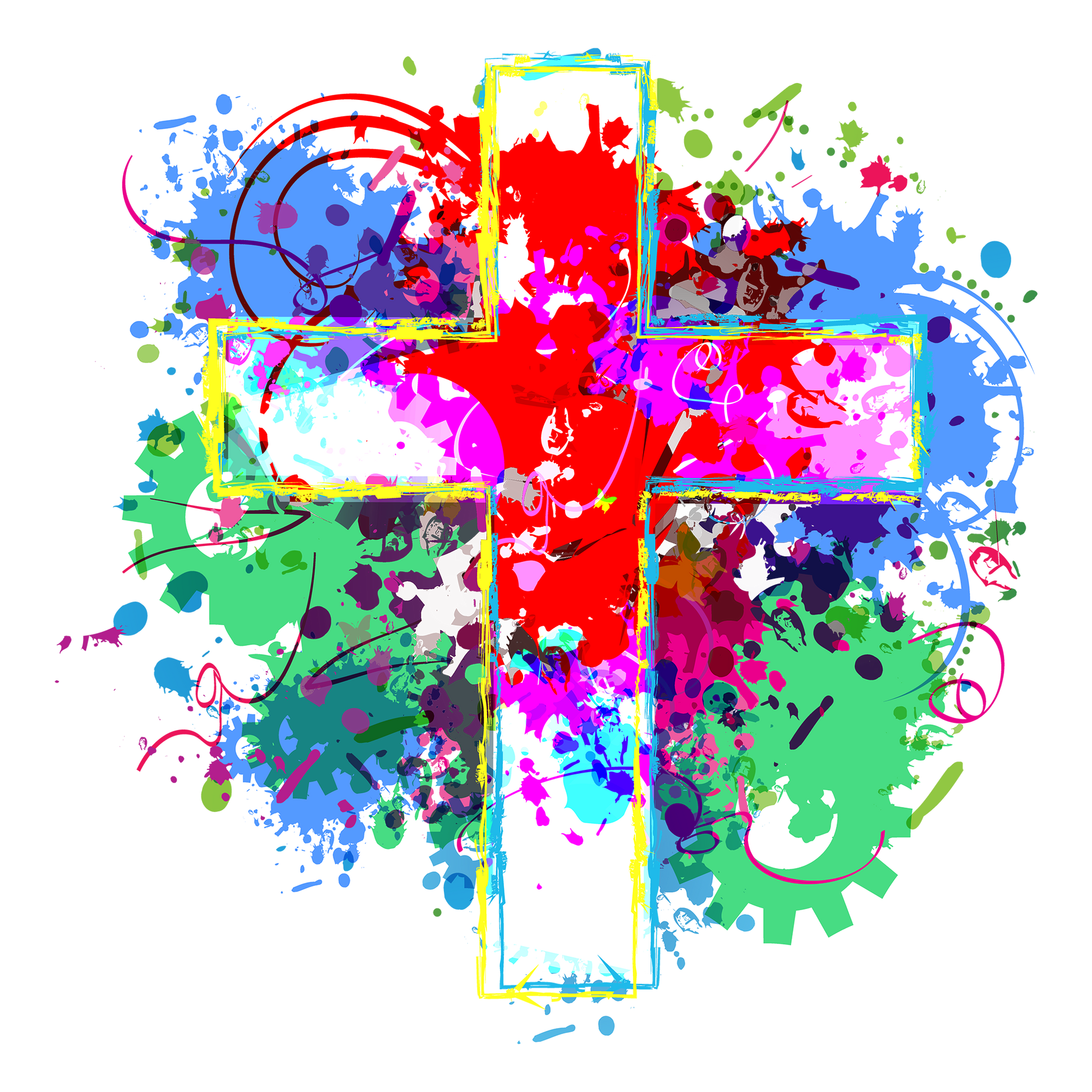 Color Cross DTF Design