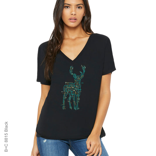 Electronic Deer T-Shirt Pressed From DTF Transfer