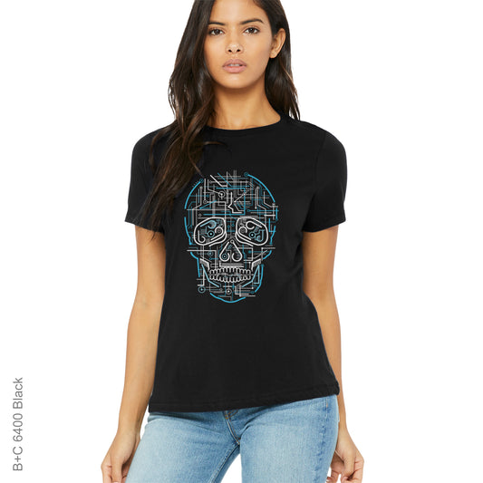 Electronic Skull T-Shirt Pressed From DTF Transfer