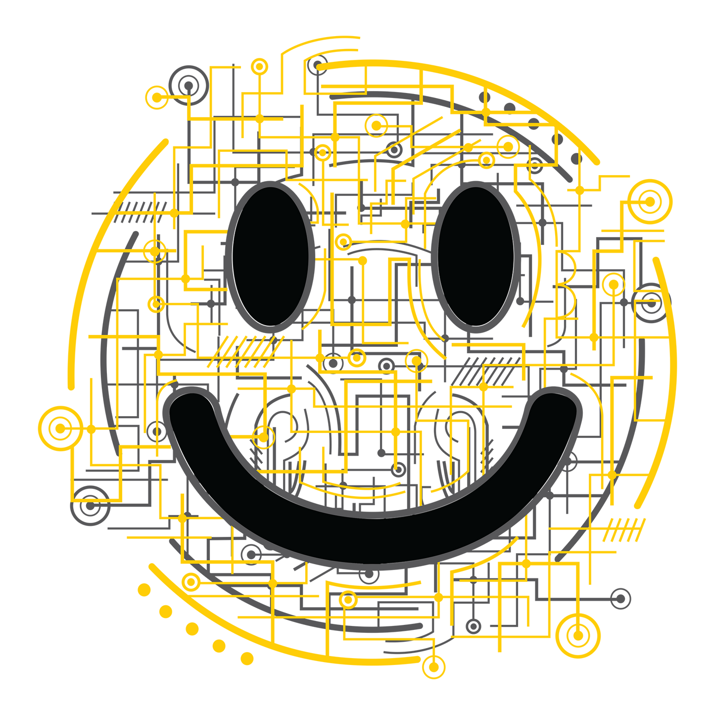 Electronic Smiley DTF Transfer