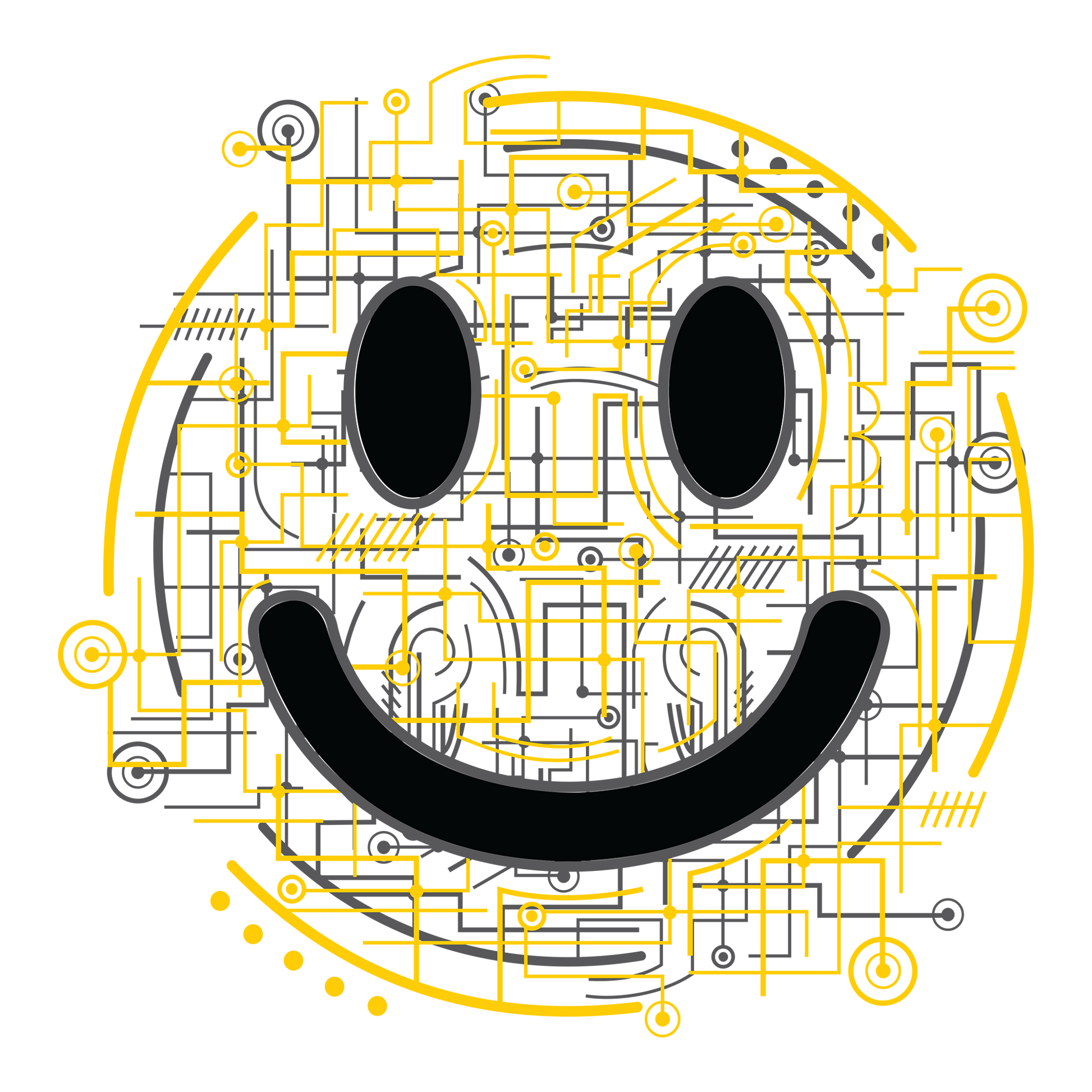 Electronic Smiley DTF Transfer