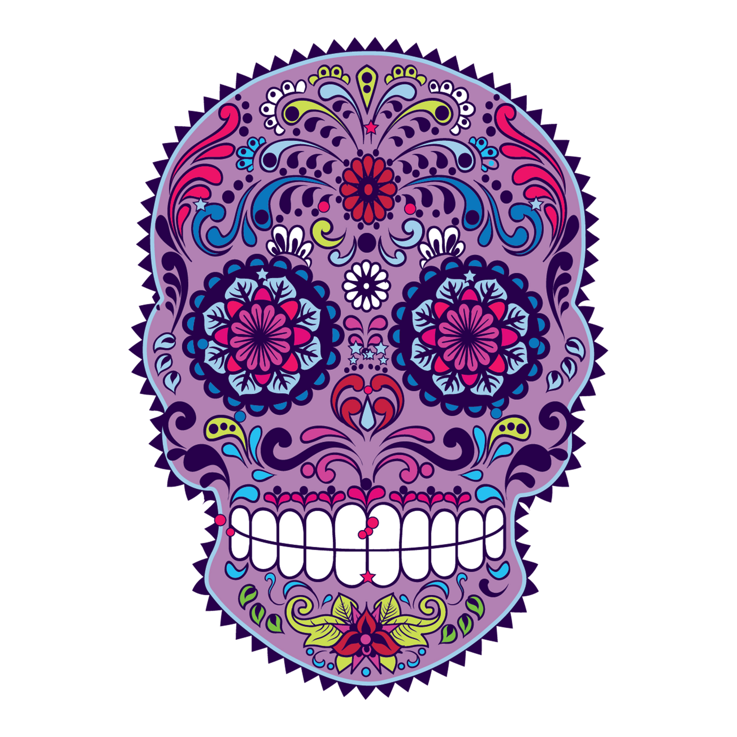 Flower Skull DTF Design