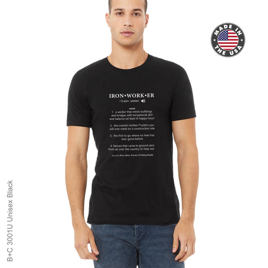 Ironworker Dictionary T-Shirt Pressed From DTF Transfer