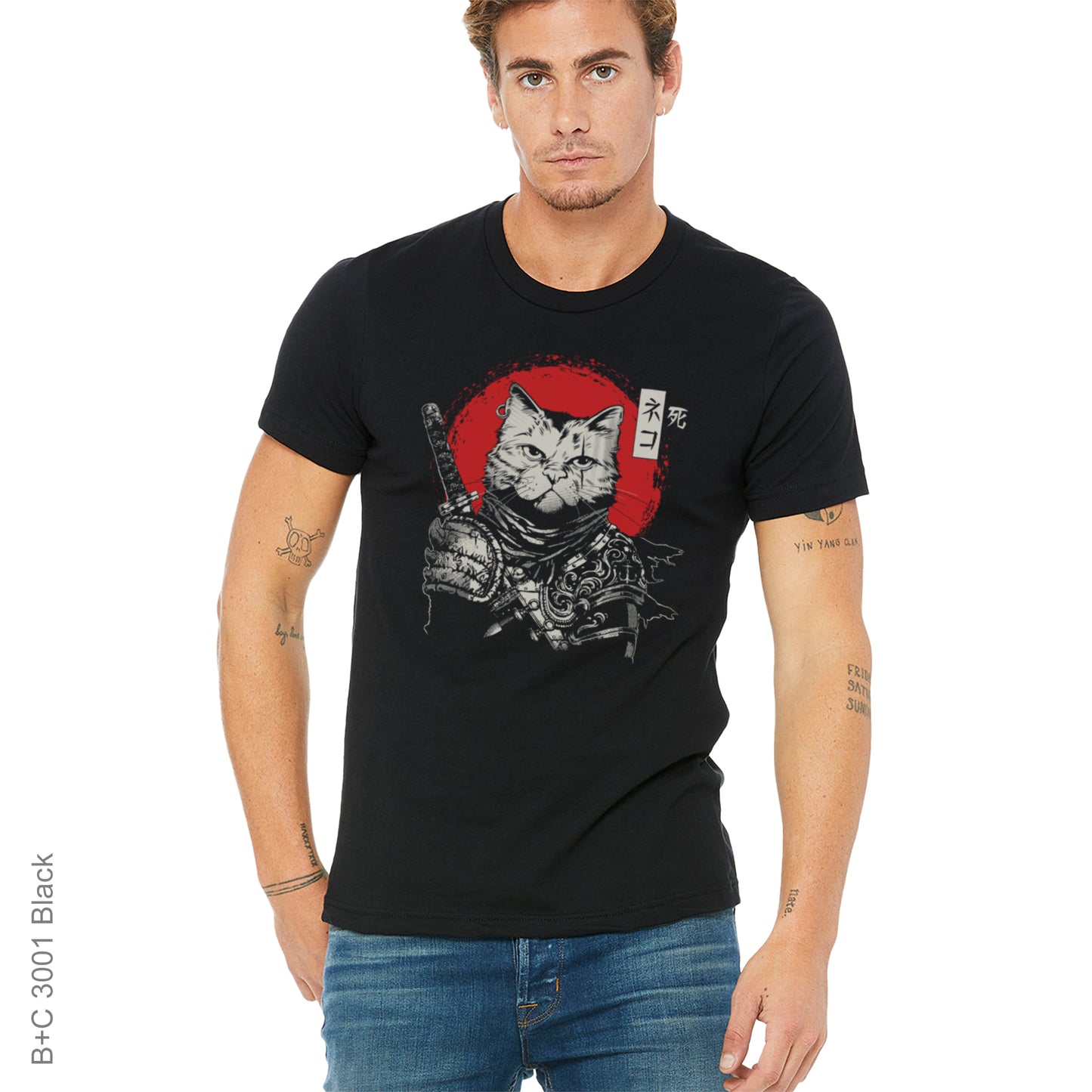Katana Cat Black T-Shirt