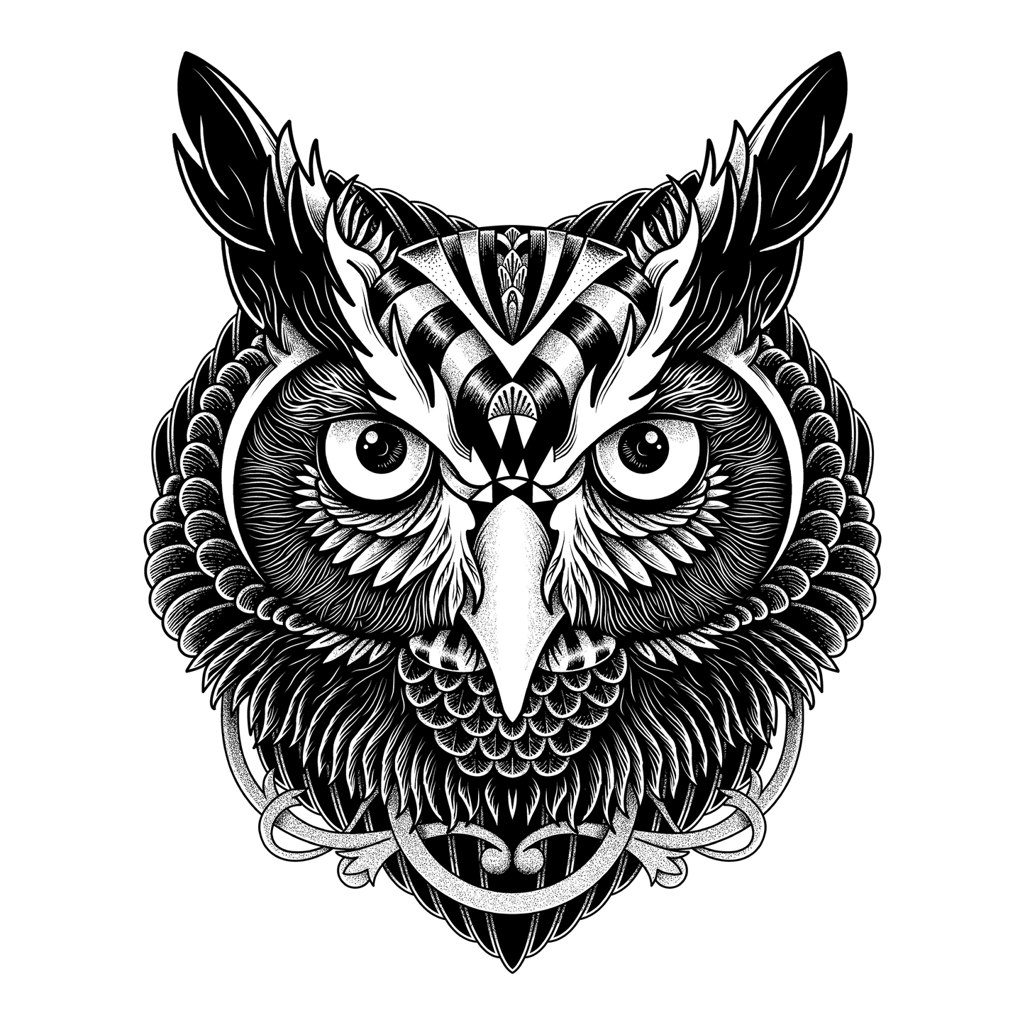 Owl Ornate DTF Transfer