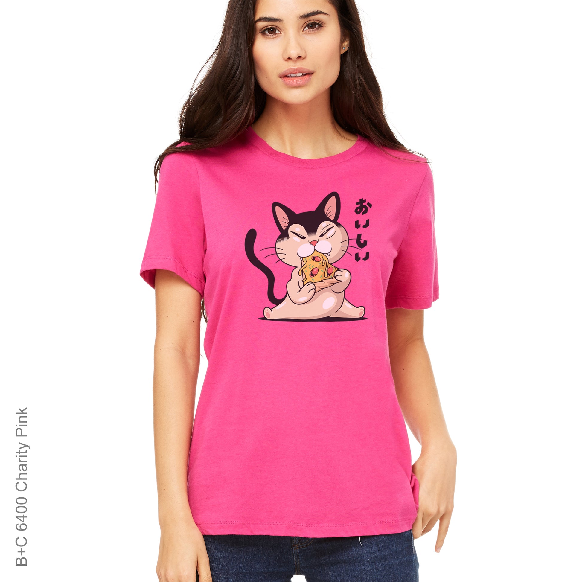Pizza Cat DTF Charity Pink Shirt