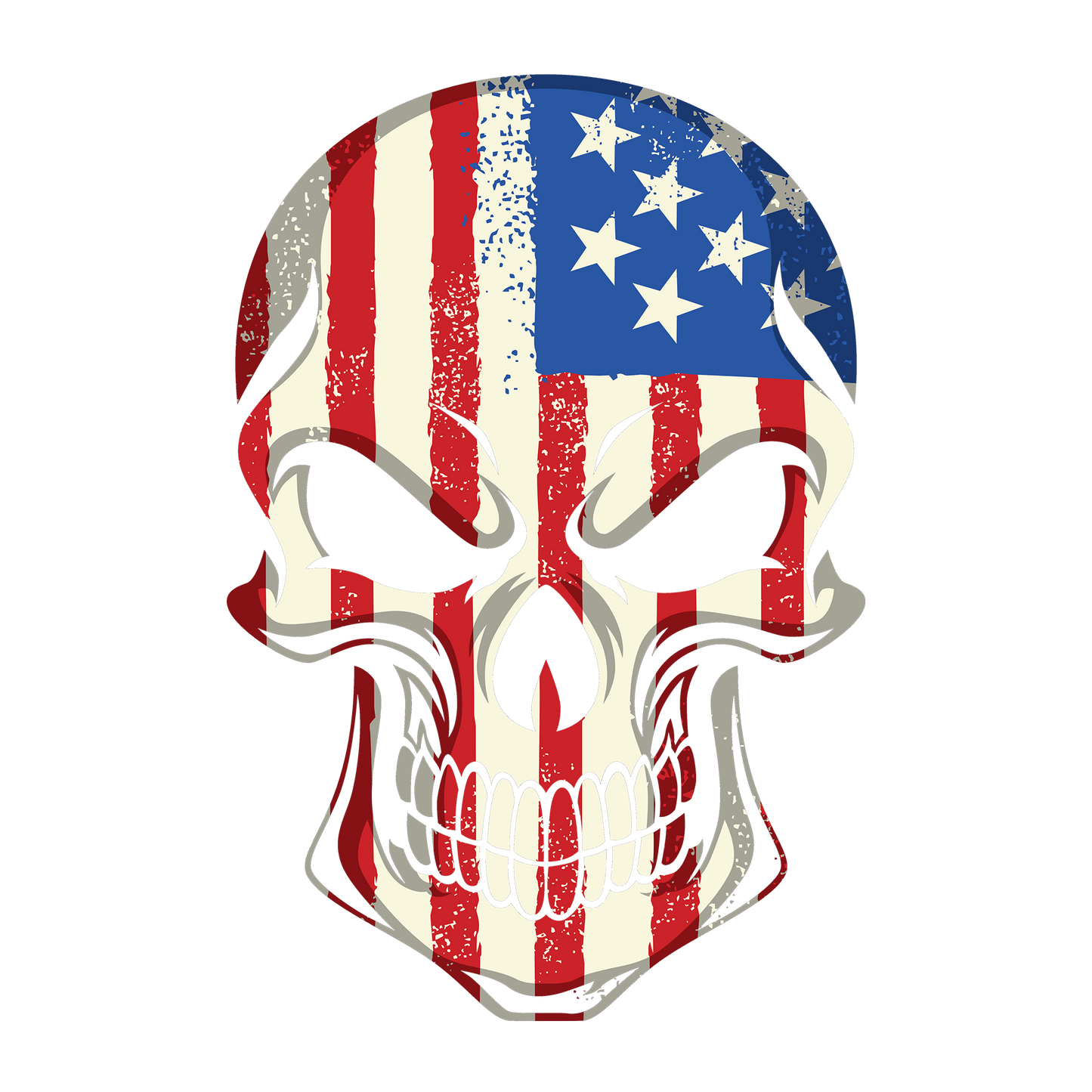 USA Flag Skull DTF Design