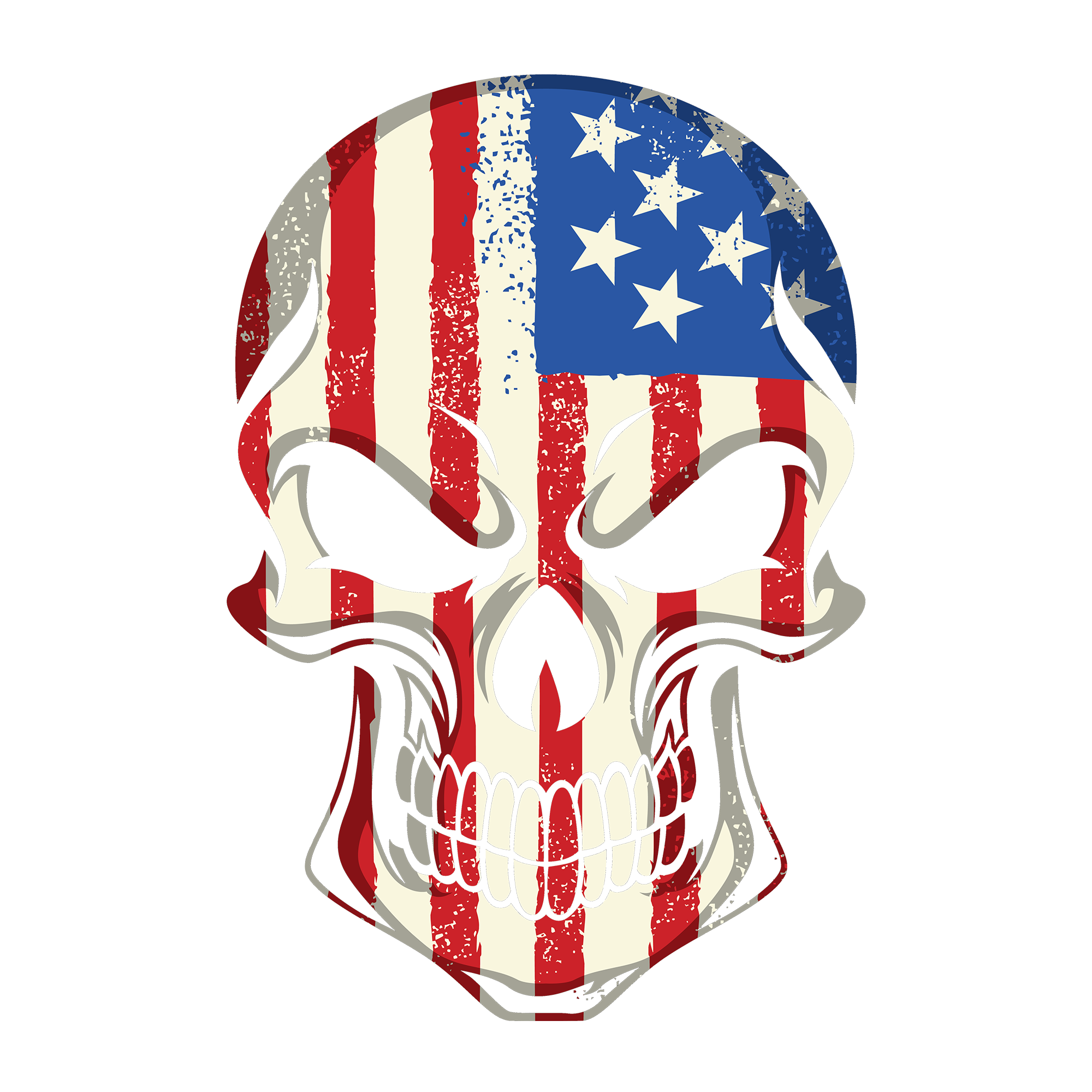 USA Flag Skull DTF Transfer – RagMill.com