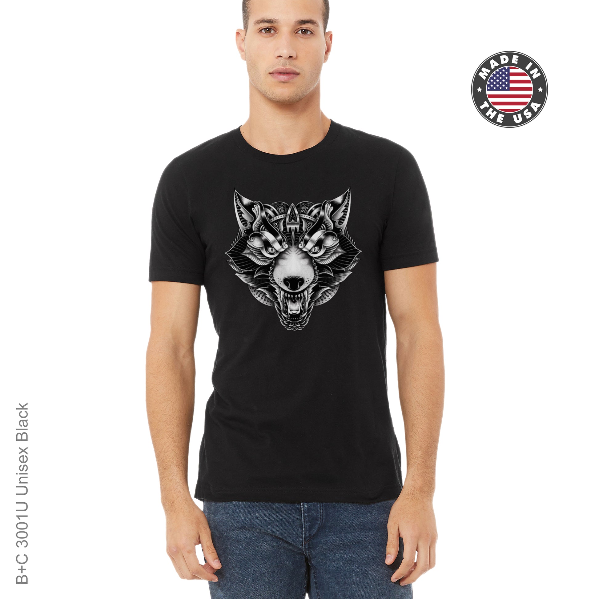 Wolf Ornate DTF Pressed Shirt